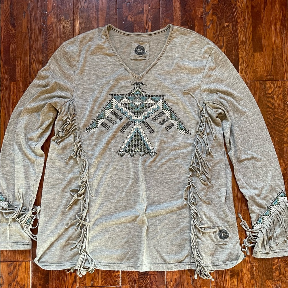 Double D Ranch Heather Gray Knit Top